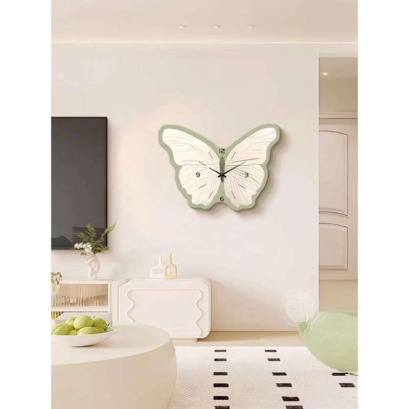 奶油风蝴蝶餐厅装饰画北欧客厅饭桌背景墙壁画高级灯光免打孔q06