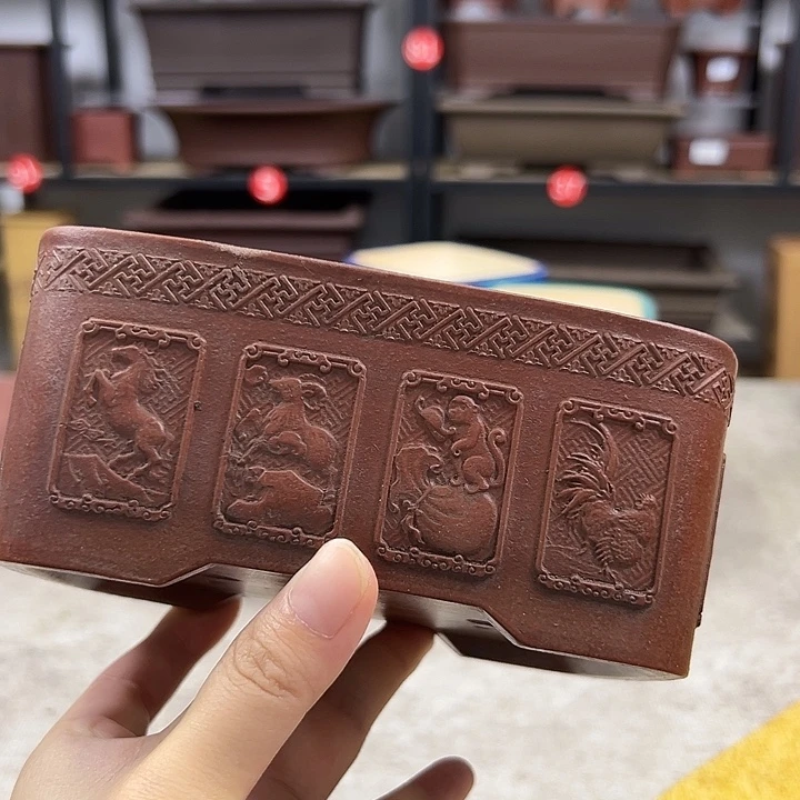 紫砂花盆13.5长9.5宽4.5深 618福利款