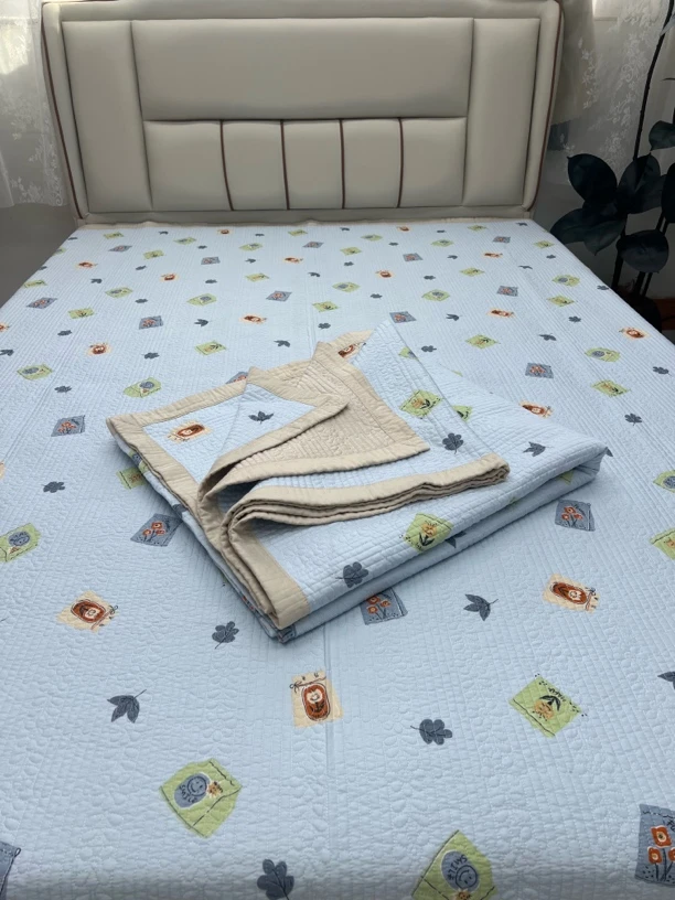 2025四季通用双面可铺床盖简约卡通款