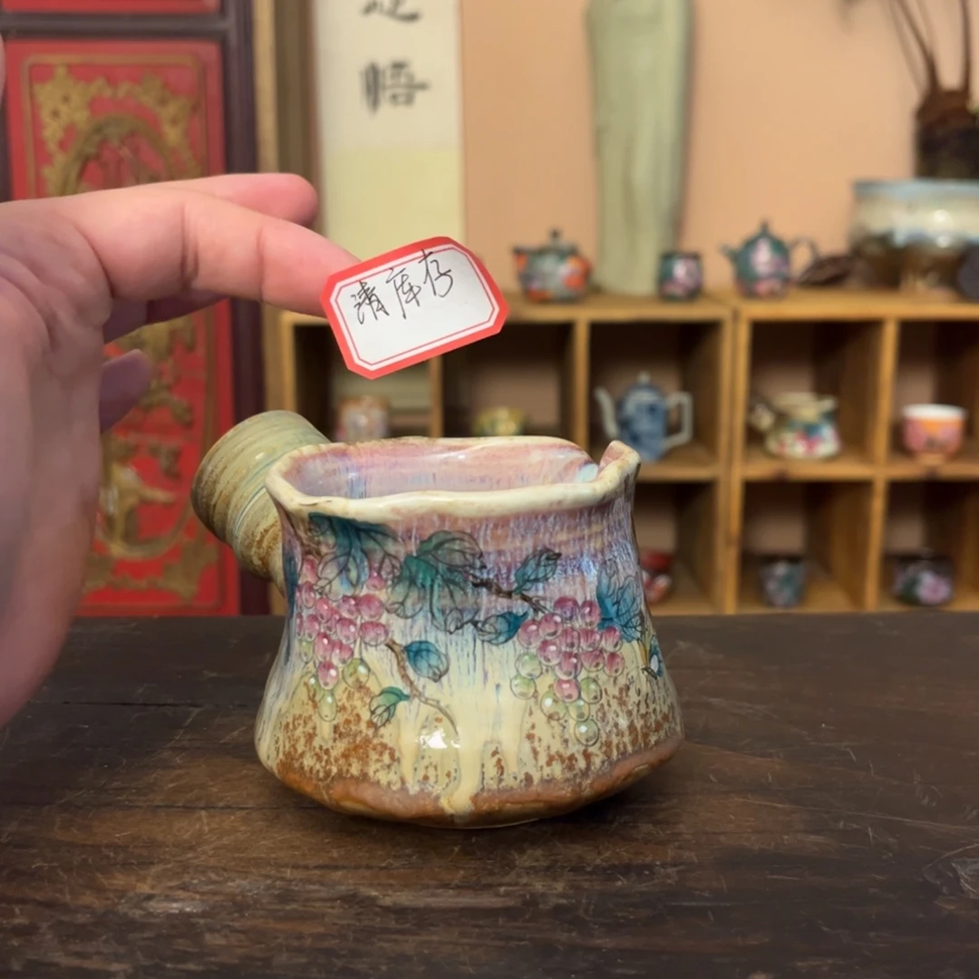 柴烧纯手工手绘陶瓷