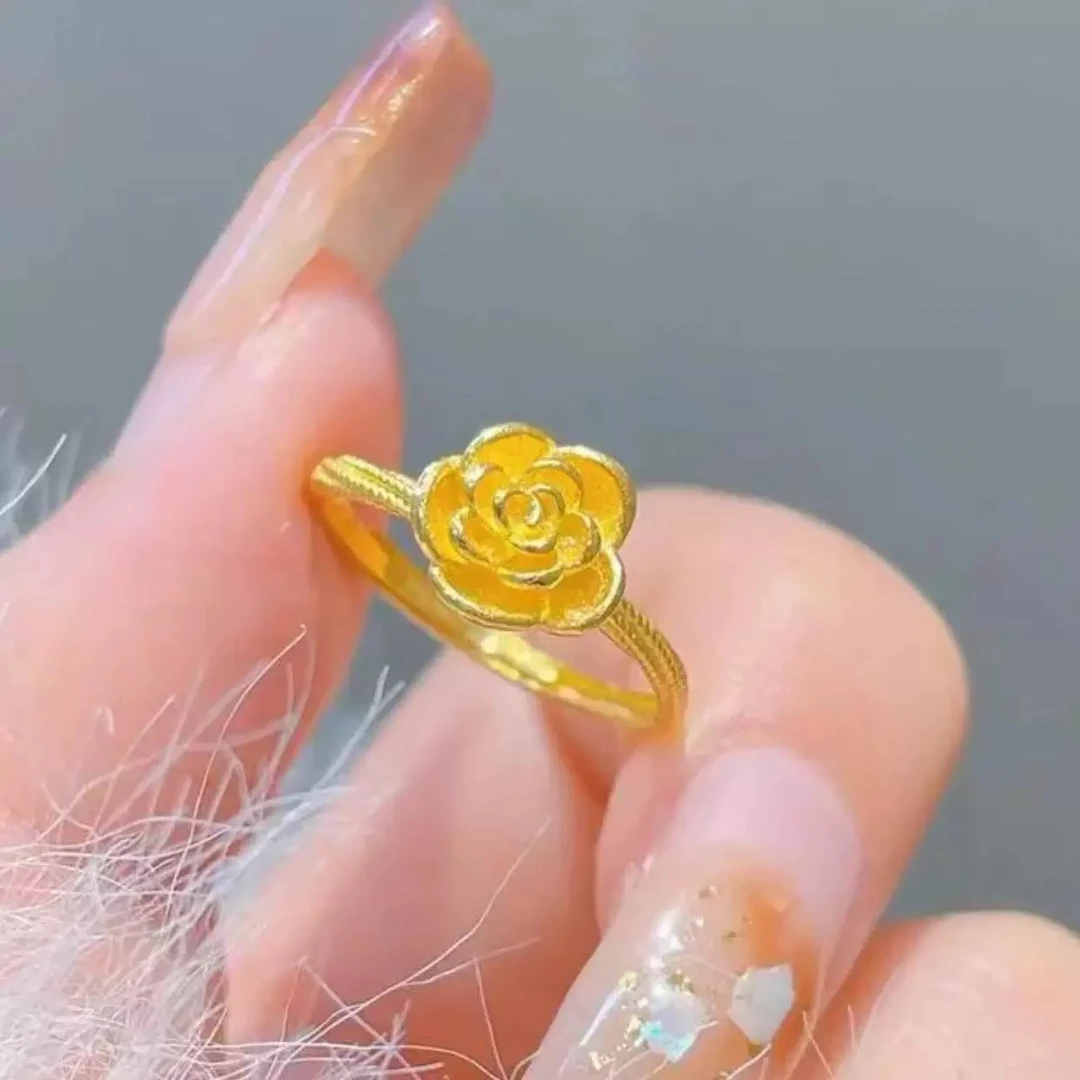 足银戒指 古法小花戒指女款气质时尚