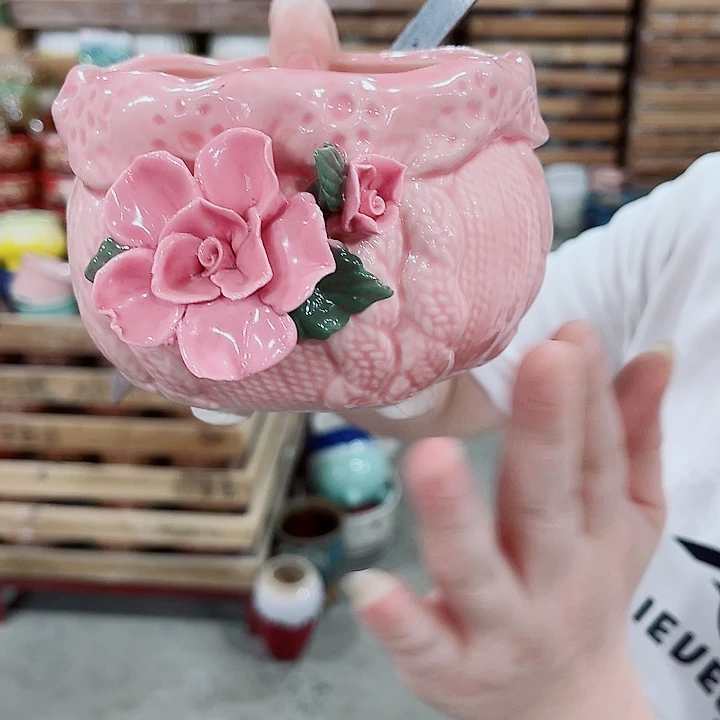 有孔，凑10元包邮陶瓷花盆发货！