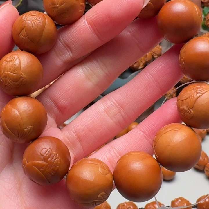 橄榄核手串/手链正圆浮雕罗汉