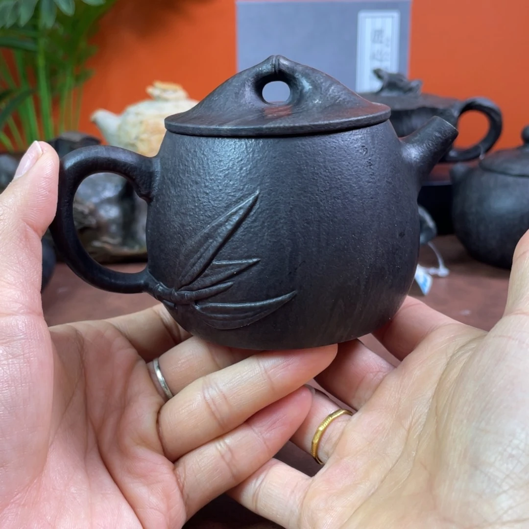 冰碛岩竹节壶茶具