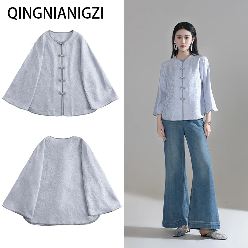 青娘子春夏四经萝（苓芷）新中式国风时尚圆领盘扣气质开衫-60612