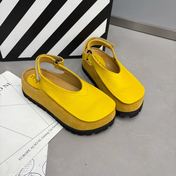 小雨家【韩版】夏季时尚百搭厚底包头勃肯一脚蹬松糕休闲罗马凉鞋