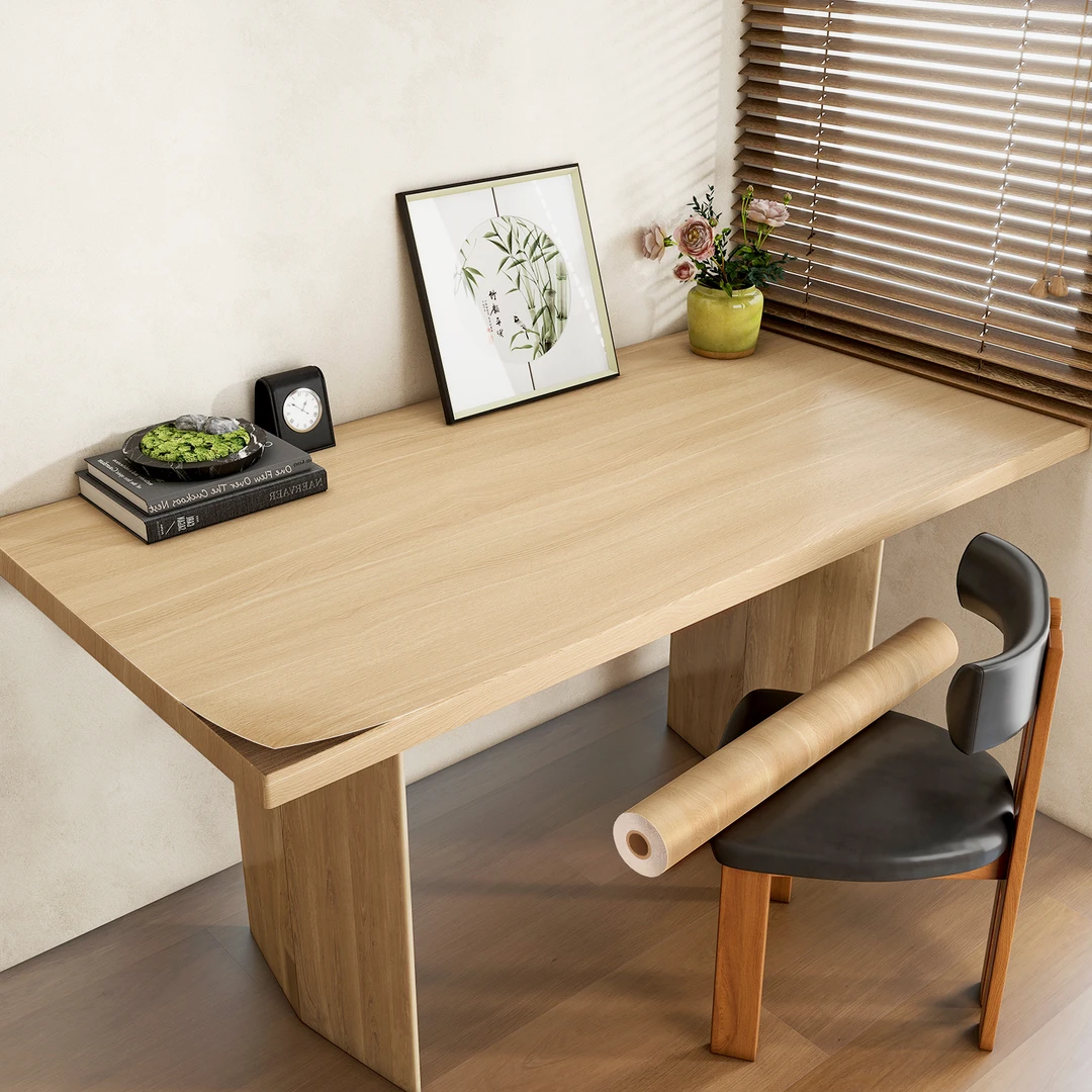 木纹桌面贴纸自粘防水防油书桌子橱柜餐桌改造家具翻新加厚贴纸膜