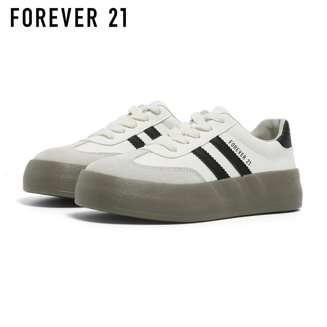 双11好物F21真皮厚底鞋女情侣2025秋季新款百搭时尚运动增高鞋