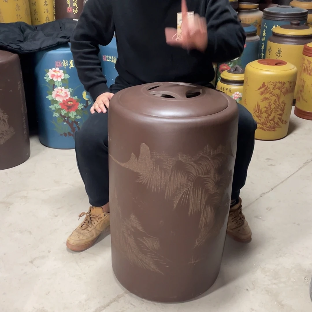 宜兴原矿紫砂茶罐