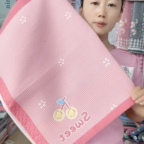 棉纱布粉色清爽樱桃纯棉