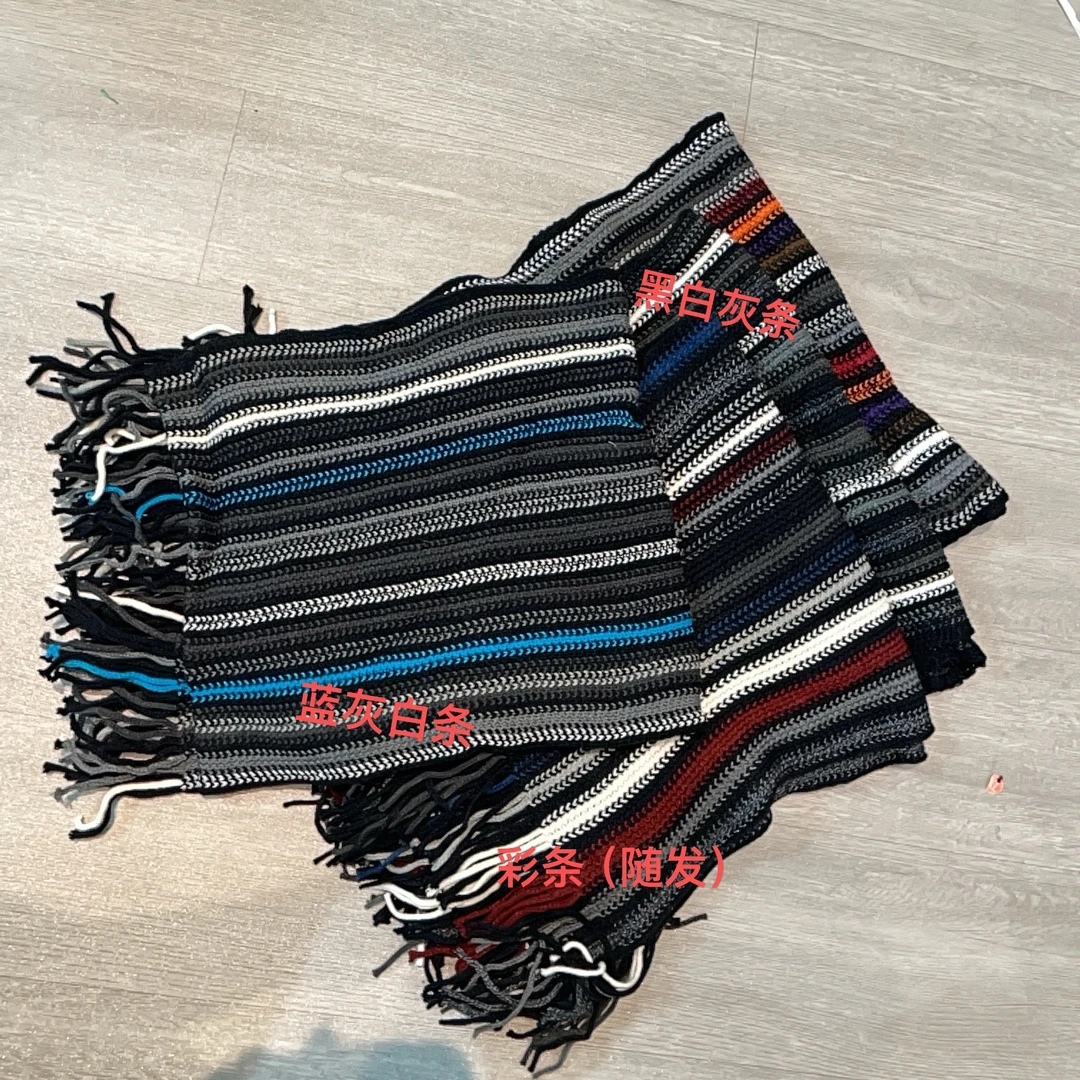 常规款秋冬拼色保暖手工针织围巾时尚百搭-果梓303