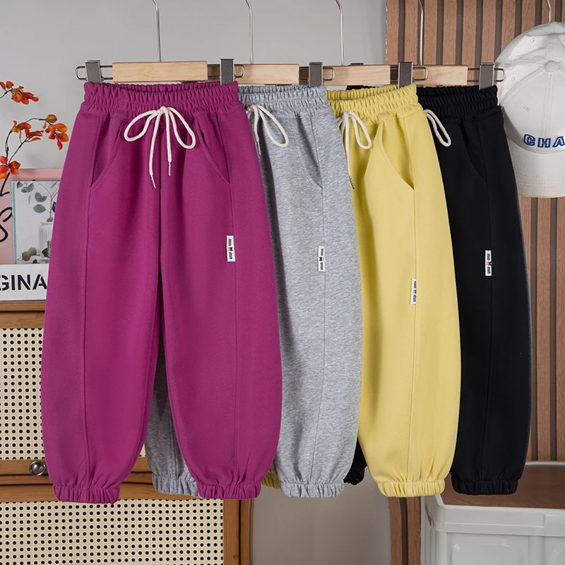 女童春秋弯刀裤休闲卫裤潮流宽松百搭中大童常规束脚裤薄款韩版