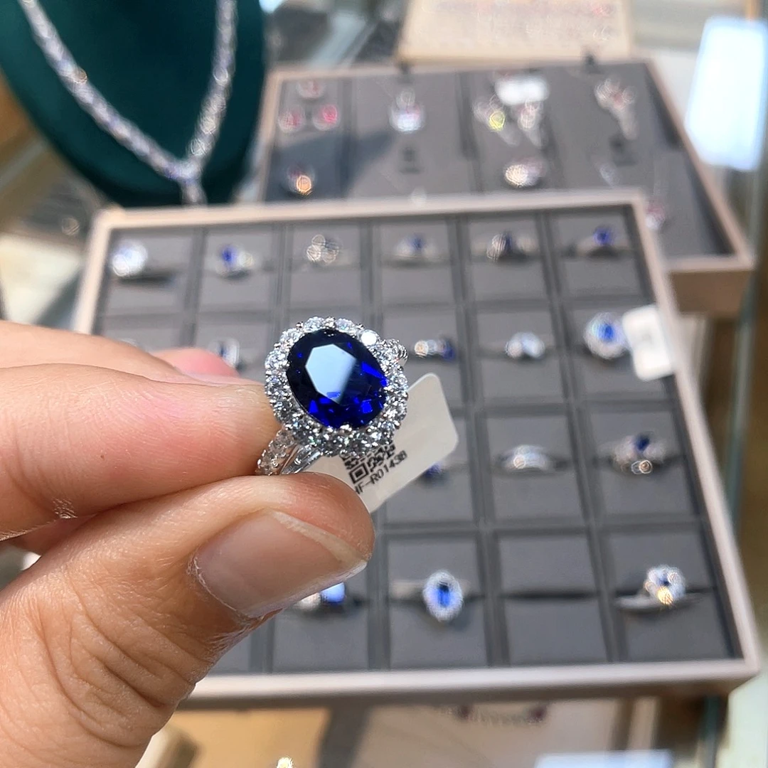 无925银培育宝石实心s925银镶嵌