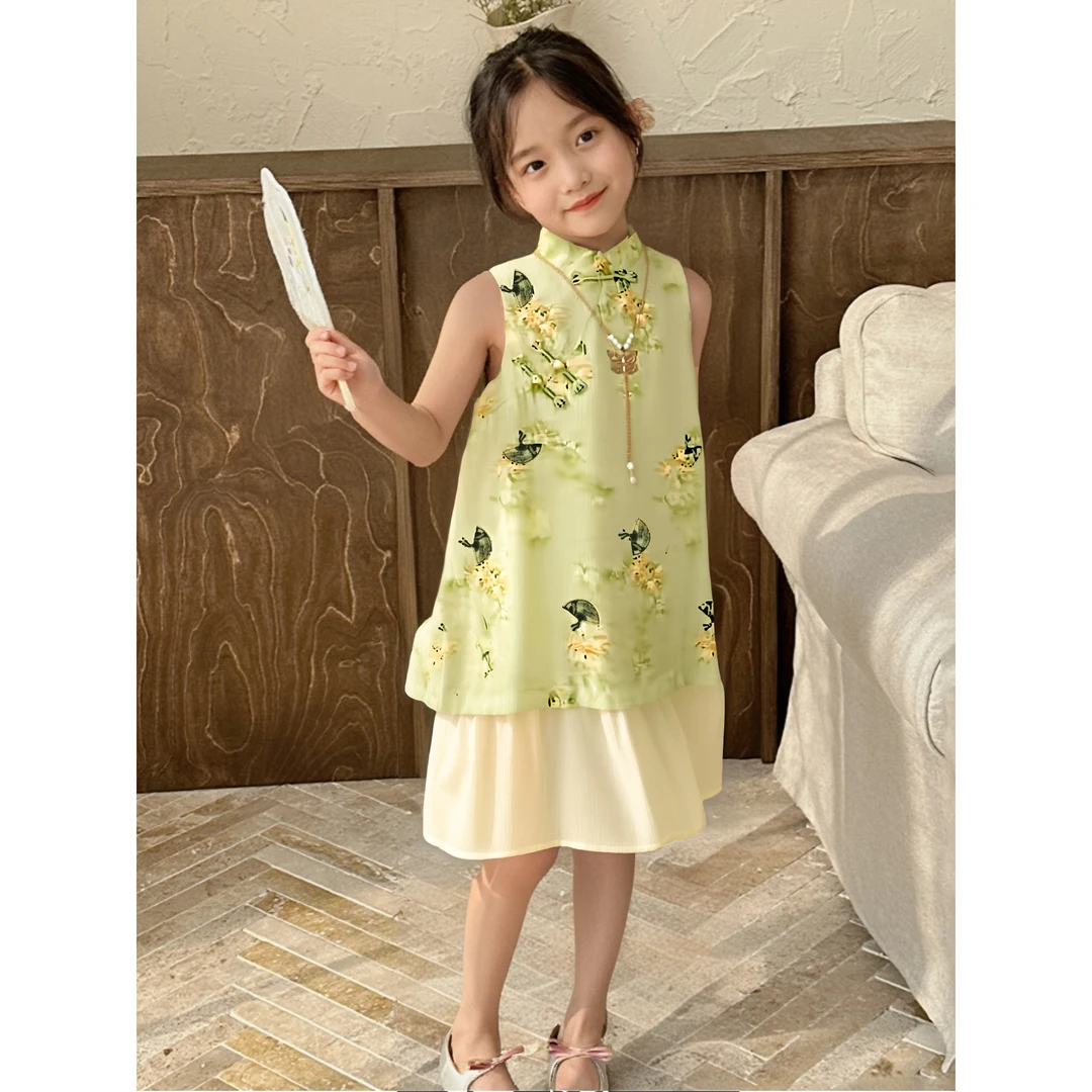 5601女童连衣裙夏季新款儿童洋气装新中式国风旗袍