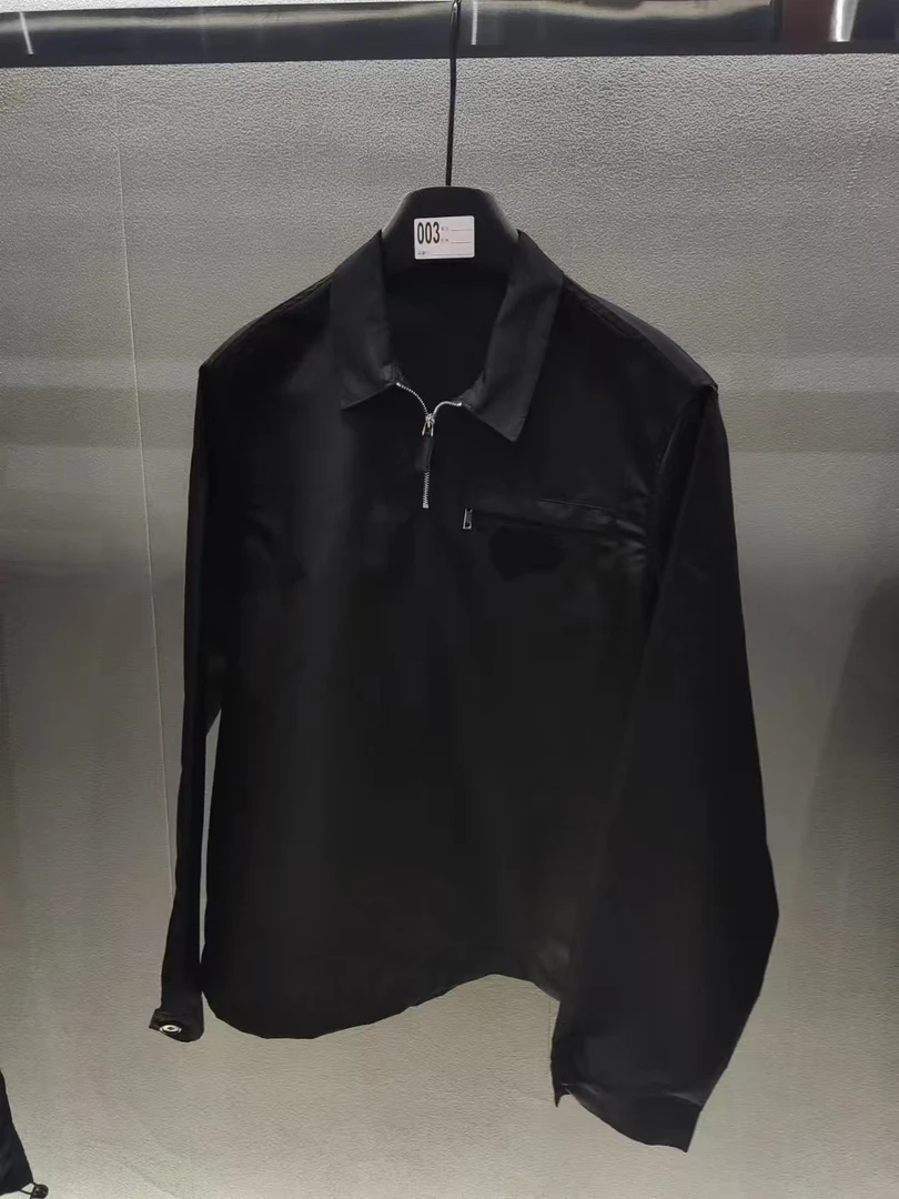 休闲舒适男士上衣半拉链衬衫