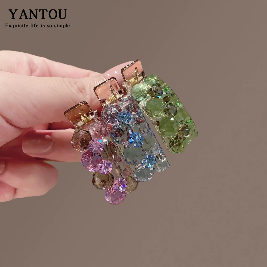 高级感小号侧边刘海鸭嘴夹2025新款彩钻前额碎发发卡时尚百搭法式