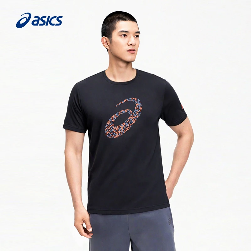 新年战袍ASICS亚瑟士男子透气跑步男式圆领套头舒适运动短袖T恤