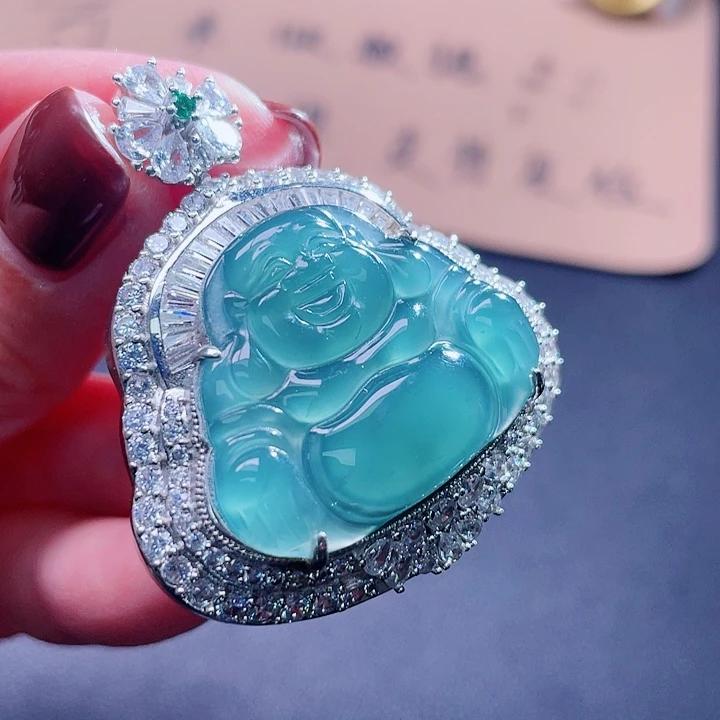 翡翠吊坠(不含链)银S925镶嵌