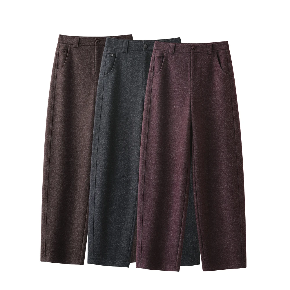 【爆款推荐】25秋冬舒适显瘦弯刀裤266036高腰直筒加厚保暖休闲G