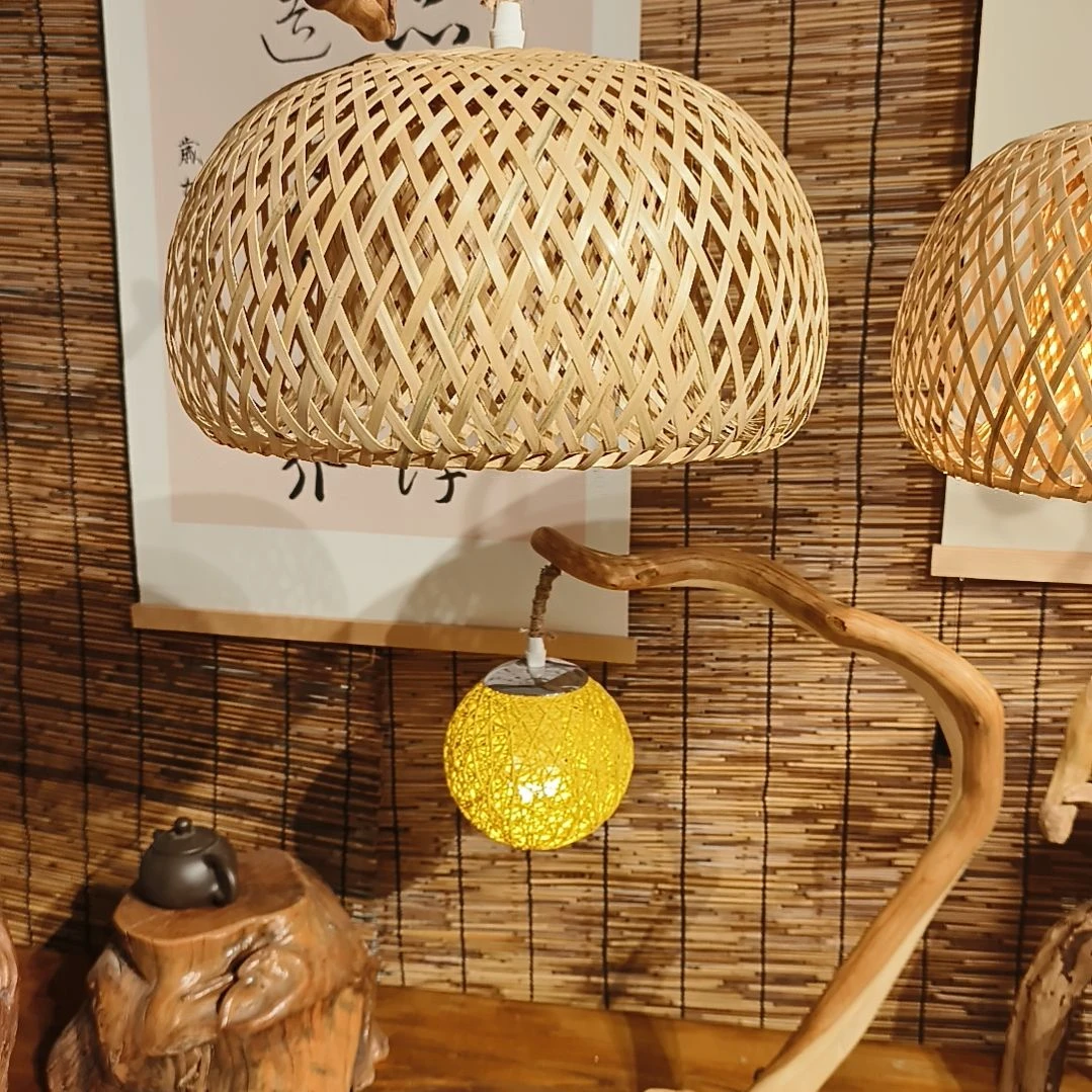 藤类?****…手工竹编氛围灯罩