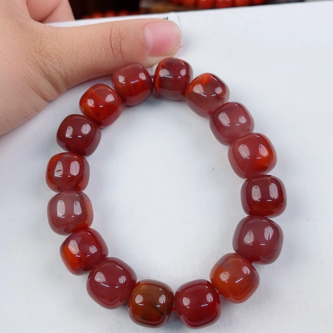 南红玛瑙瓦西老型单圈15mm未镶嵌