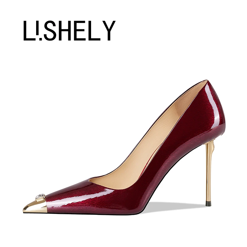 合792[伊人夕岸]漆皮软皮细跟单鞋春季尖头百搭高跟气质女鞋性感