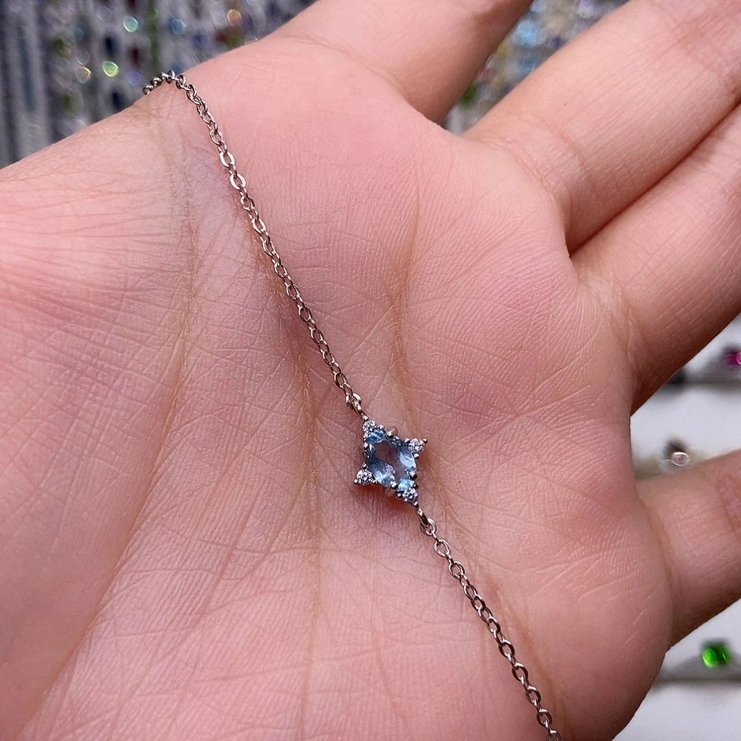 托帕石手链银S925镶嵌