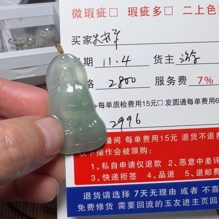熠***辉翡翠18K金镶嵌颈饰