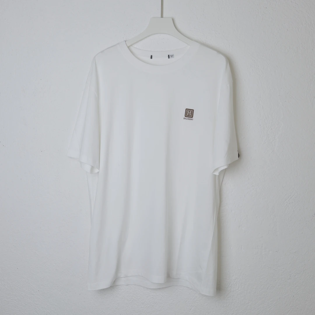 dilicent刺绣热转印宽松型短袖日常T恤字母免烫上班休