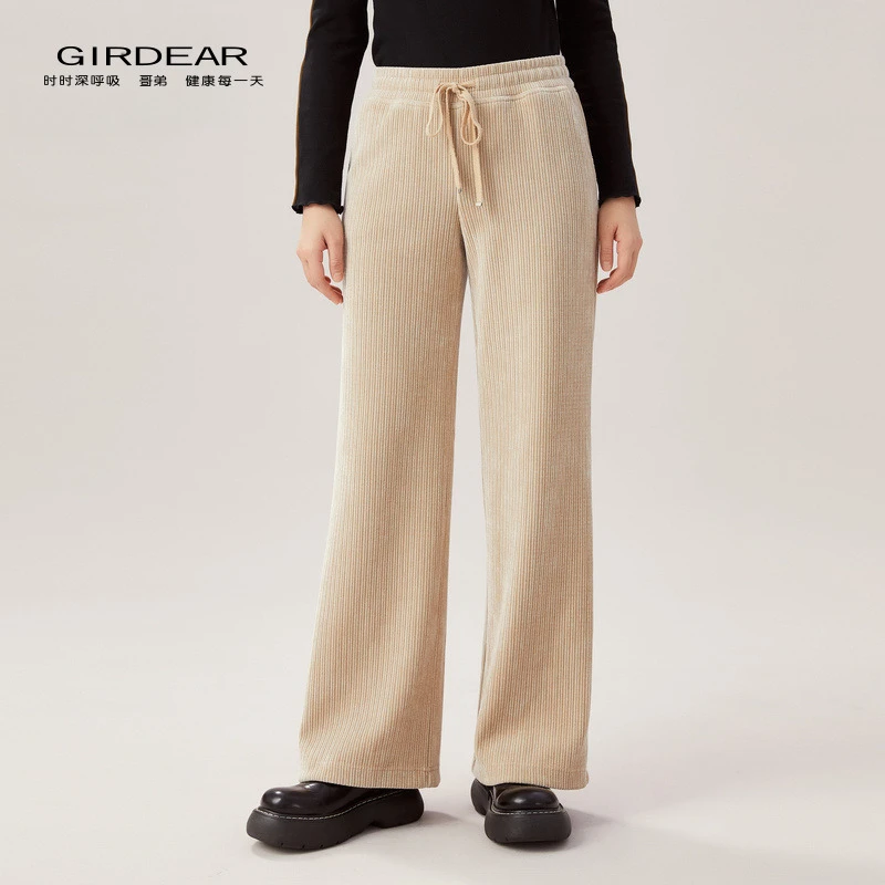 GIRDEAR/哥弟显瘦百搭时尚女士阔腿裤运动高腰休闲裤1100280