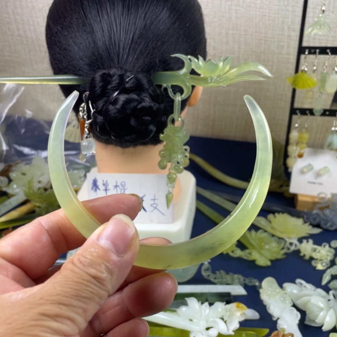 未镶嵌蛇纹石玉发饰