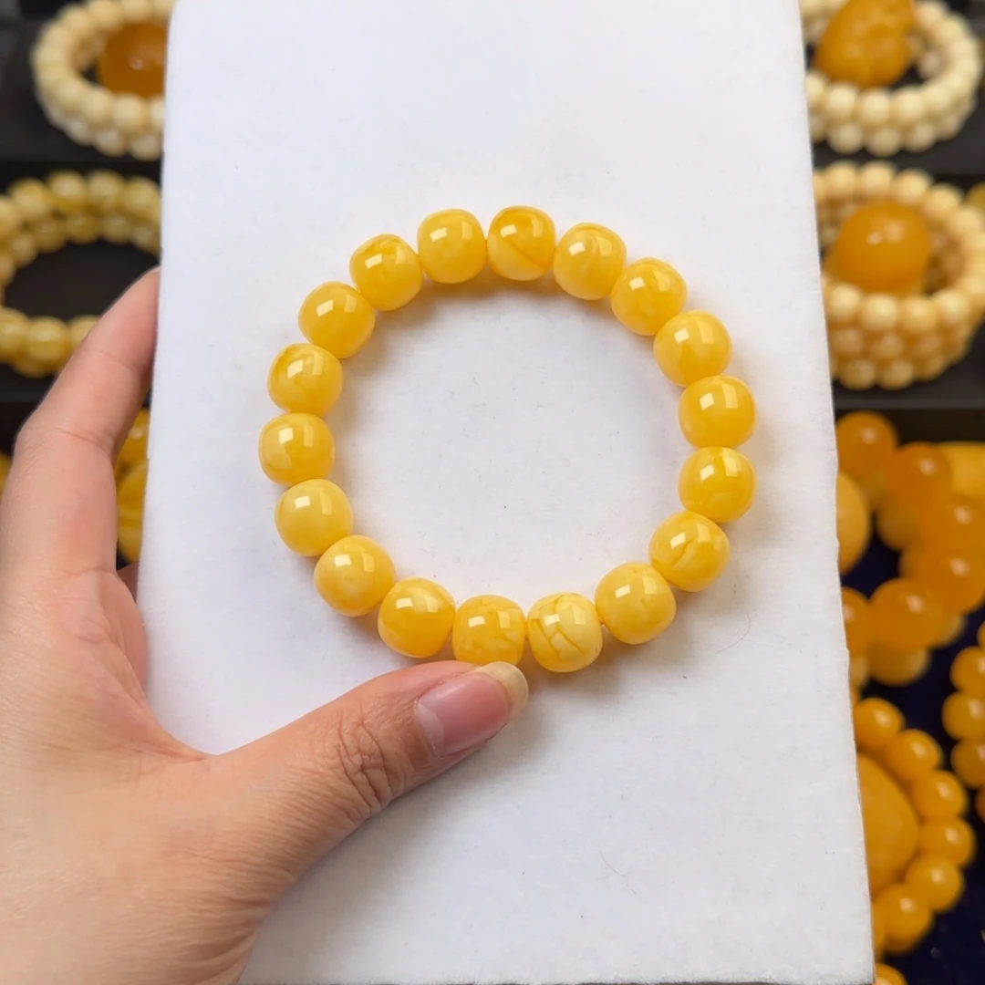 蜜蜡未镶嵌颈饰橘花蜡同料13