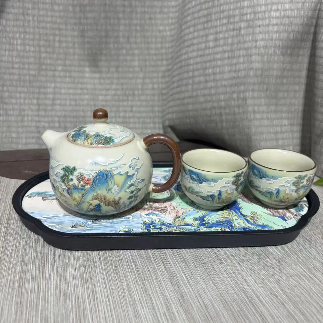 【中国邮政专属链接】山水汝窑茶具套组mc088