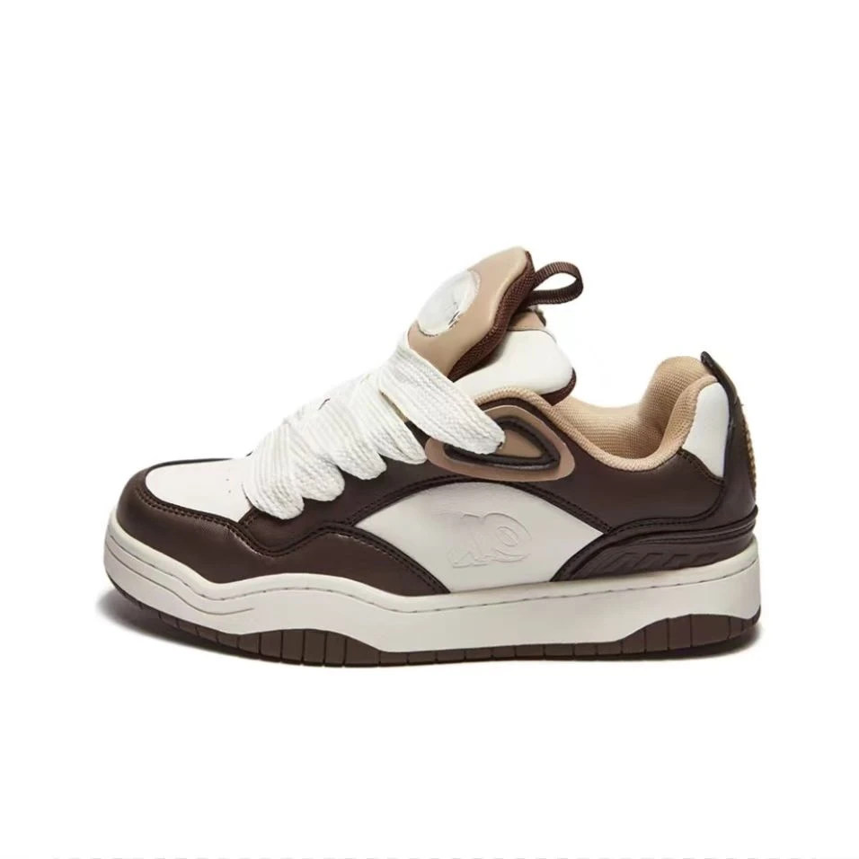 TOTTITEN双鞋舌复古百搭面包鞋耐磨增高低帮板鞋男女同款004款