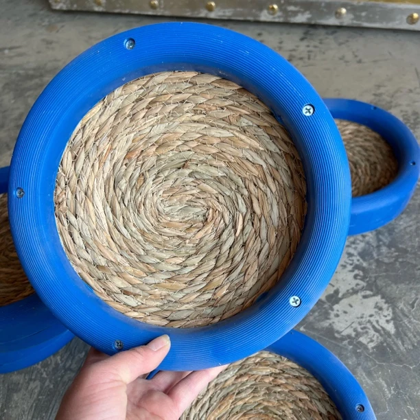 可刷洗的塑料圈蒲草鸽子窝5个