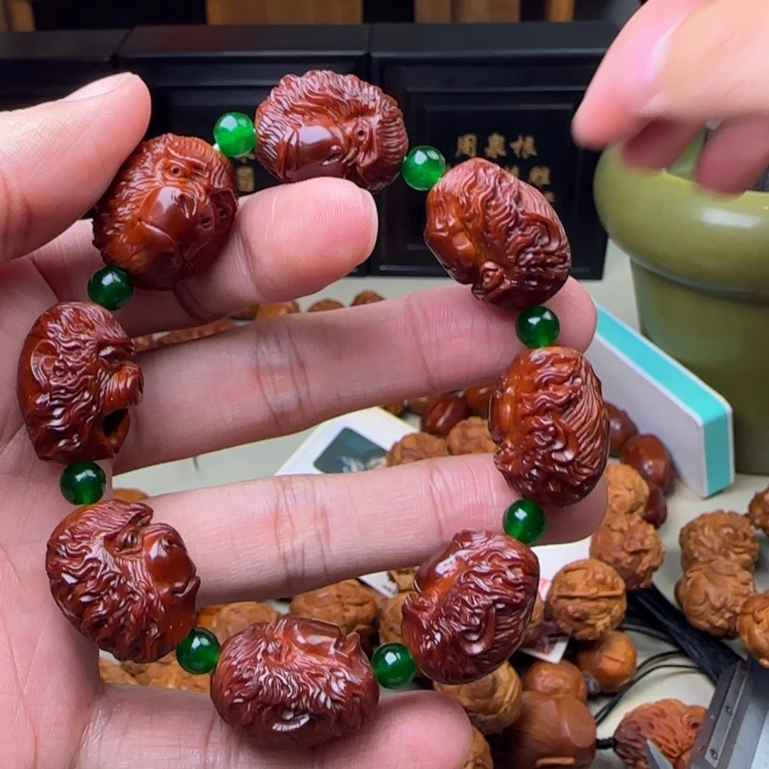 橄榄核手串/手链纯手工雕刻猴子百态