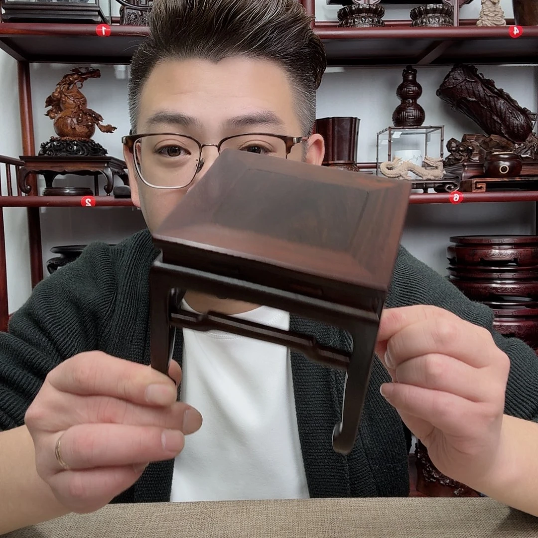 大红酸枝工艺品底座