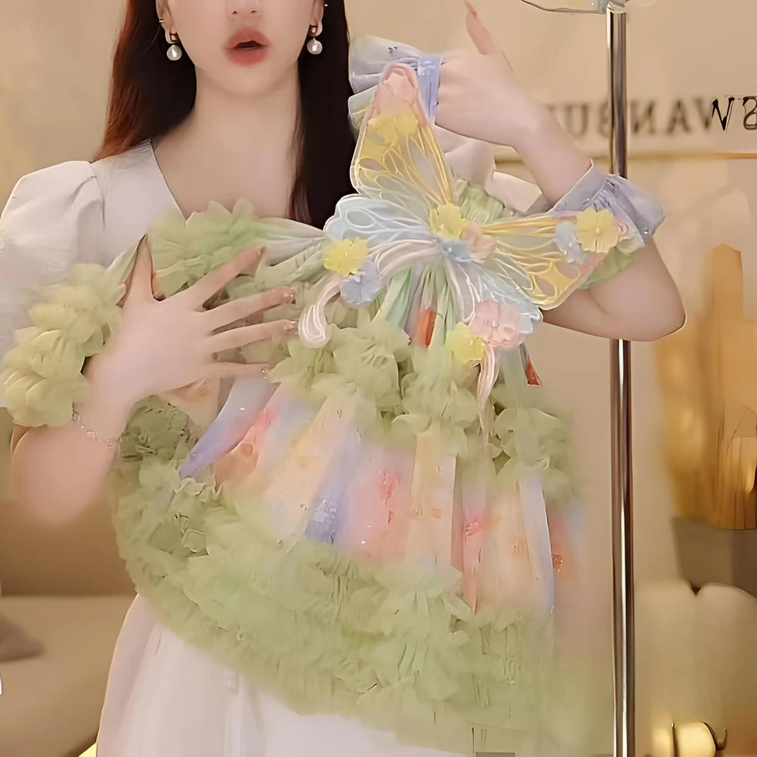 女童连衣裙洛丽塔072025夏装儿童新款洋气夏季吊带蓬蓬公主礼服