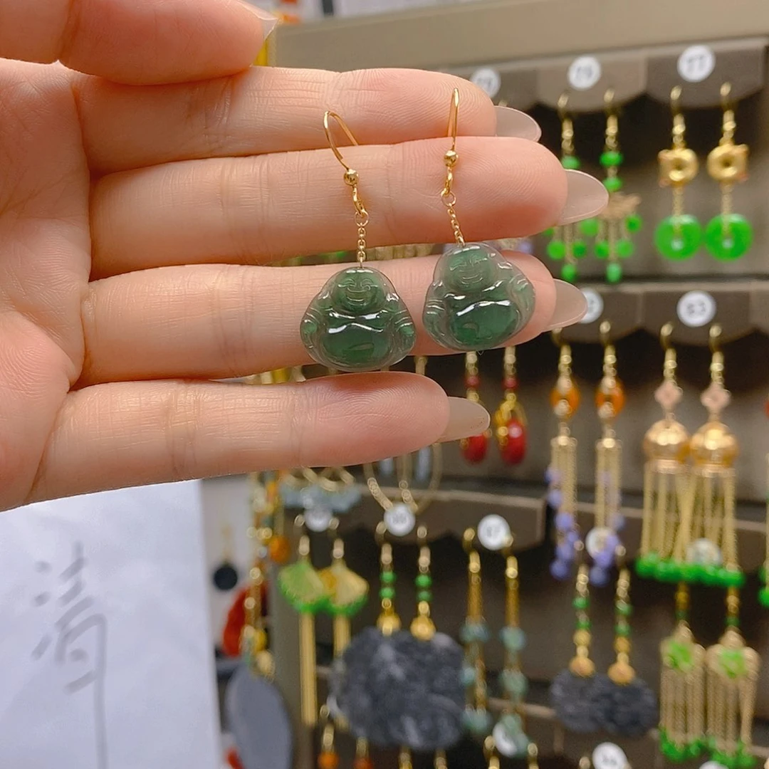 翡翠合金耳饰翡翠