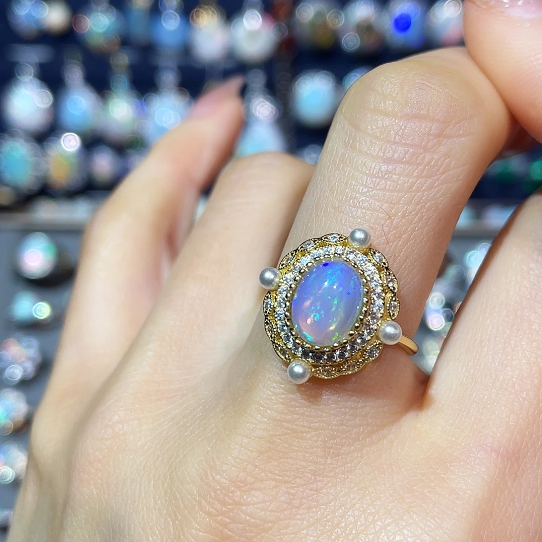 欧泊银S925镶嵌戒指