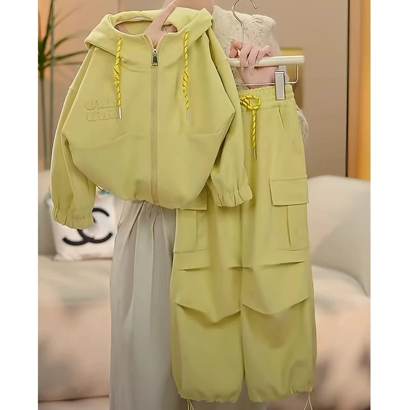 女童春装2025新款儿童洋气韩版套装春秋季女孩休闲工装裤两件套