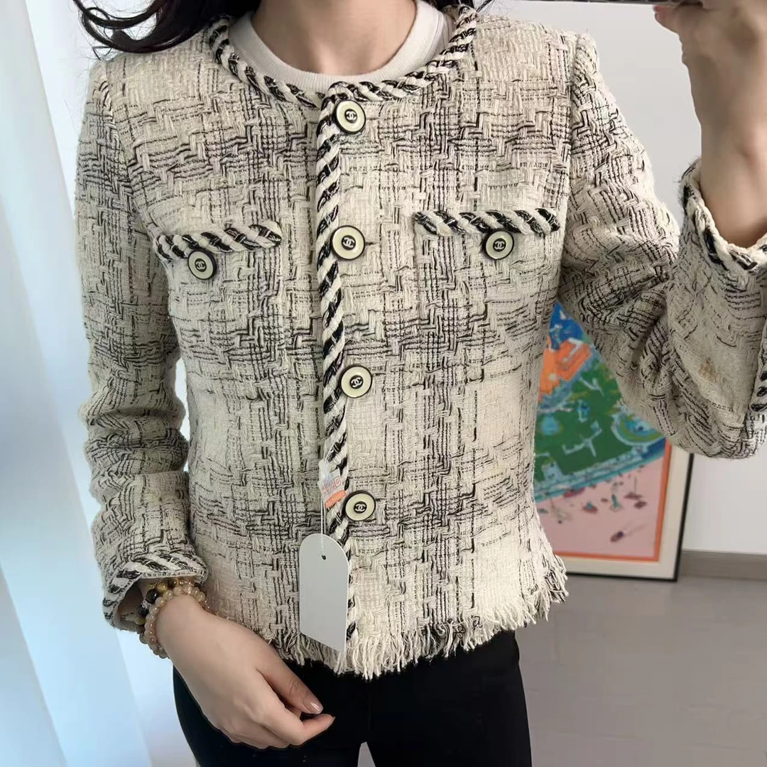 95新 Chanel/香奈儿 粗花尼香风外套36码/251021LMZ8XA13