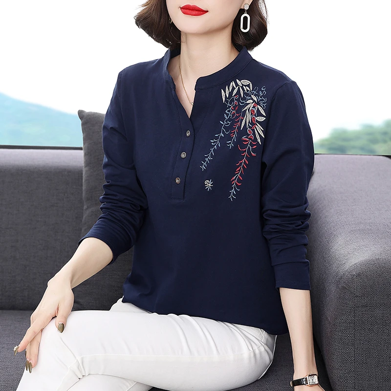 高档立领时尚打底衫女2025秋季新款洋气妈妈装时髦减龄长袖t恤衫