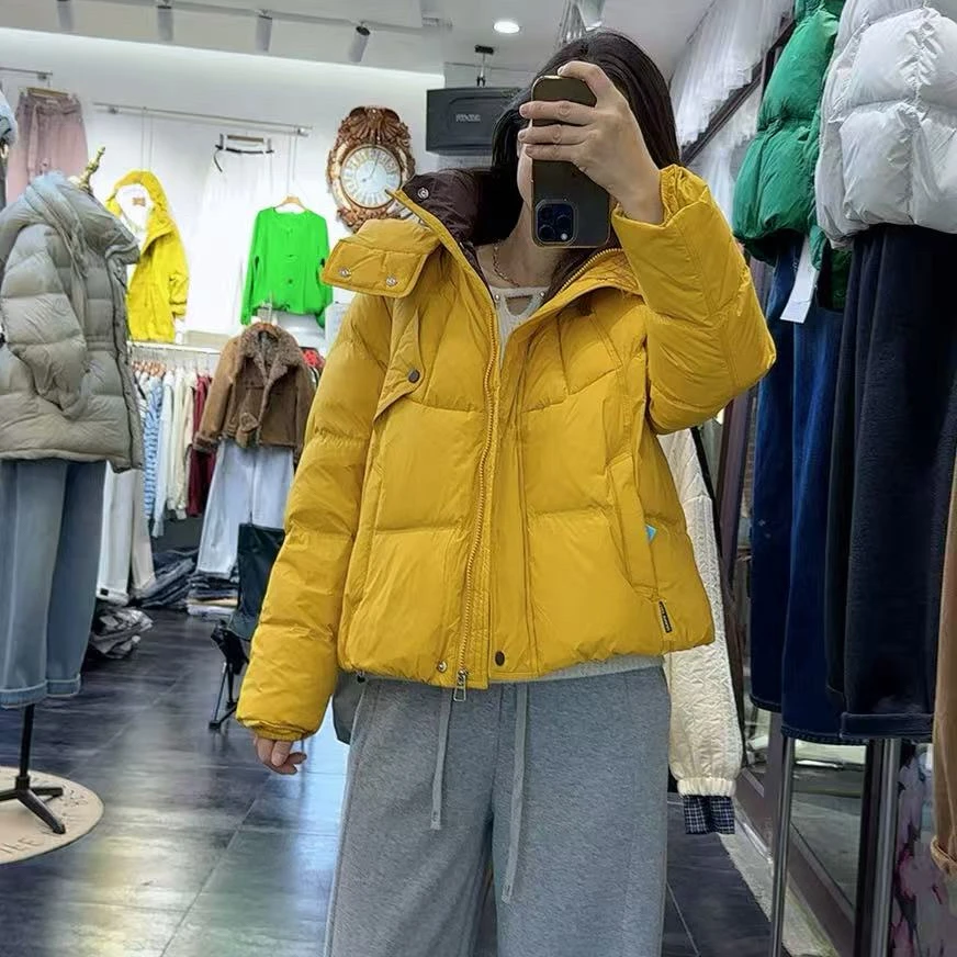 冬季新品连帽甜美减龄通勤百搭韩版保暖加绒羽绒服棉衣女青春棉服