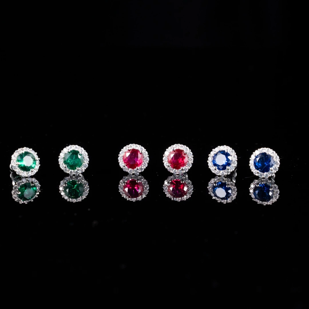 钛钢锆石耳饰 锆石时尚百搭耳钉 一对