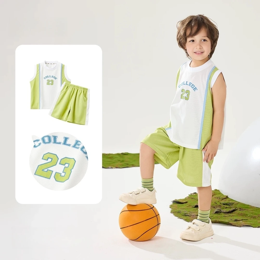 撞色篮球服背心套装