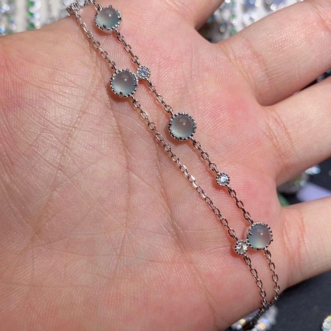 银S925镶嵌手链翡翠j jo p