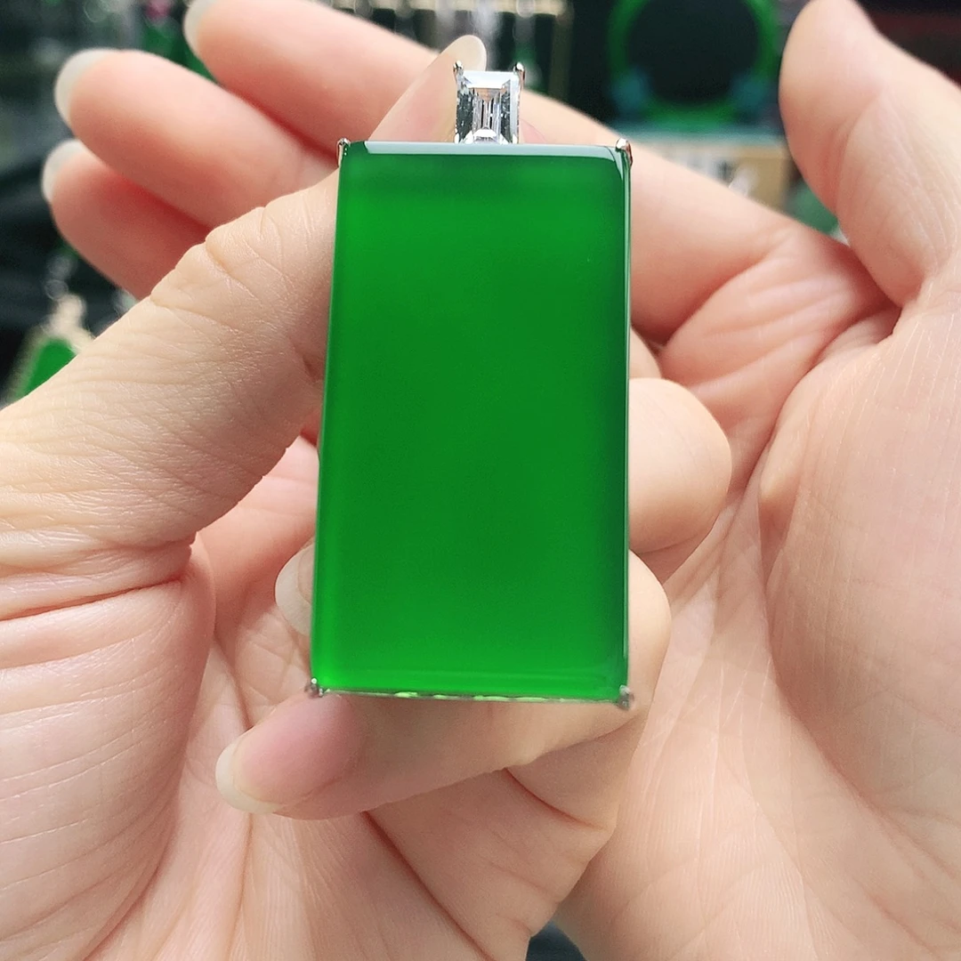 玛瑙/玉髓吊坠银S925镶嵌