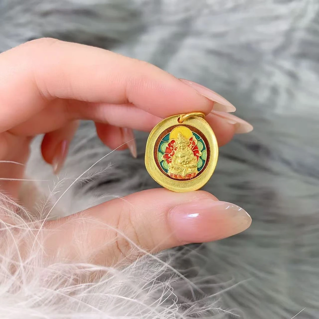 【伟新源】足金999 古法工艺 精品烧蓝黄财神7.77克（不含链）