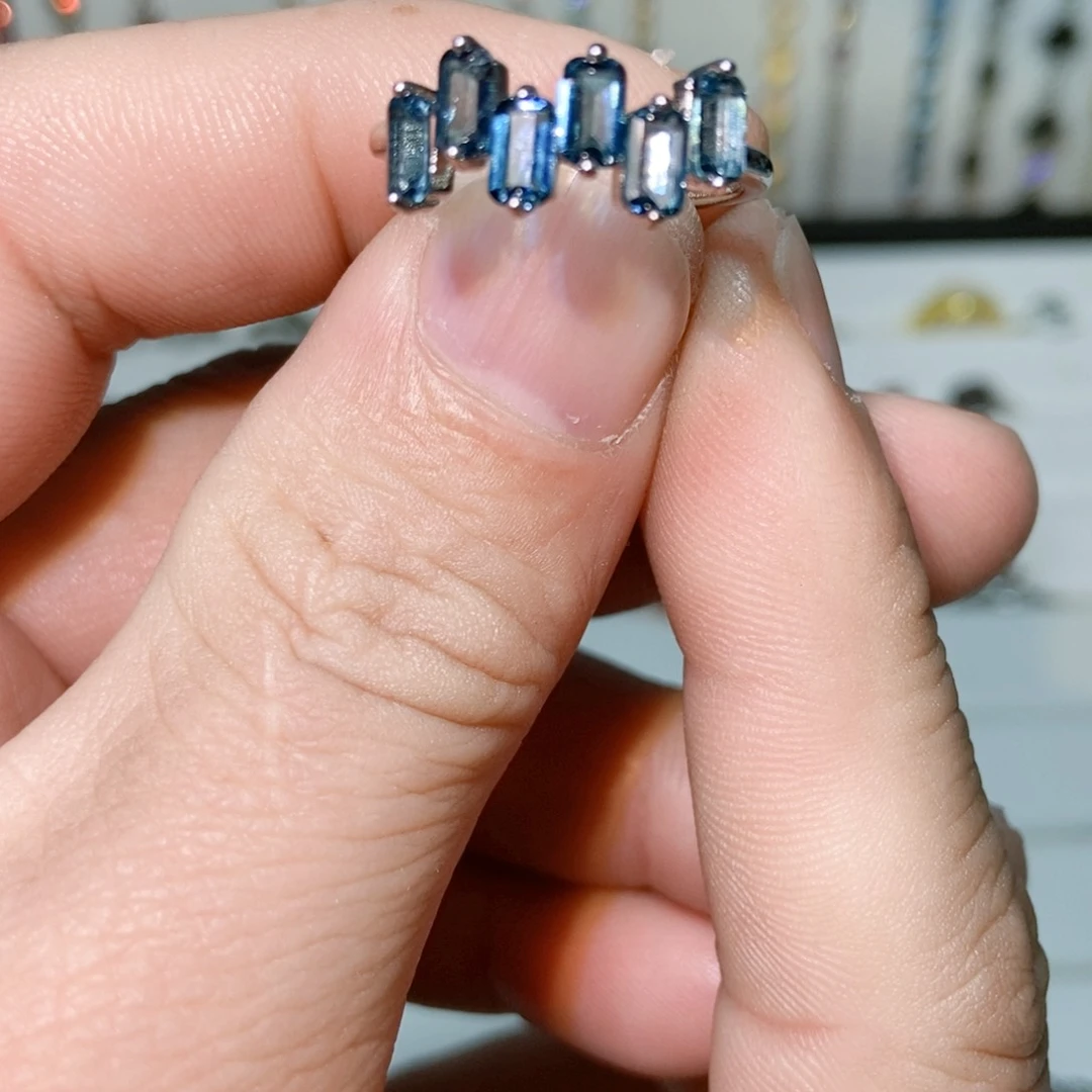 绿水晶戒指银S925镶嵌